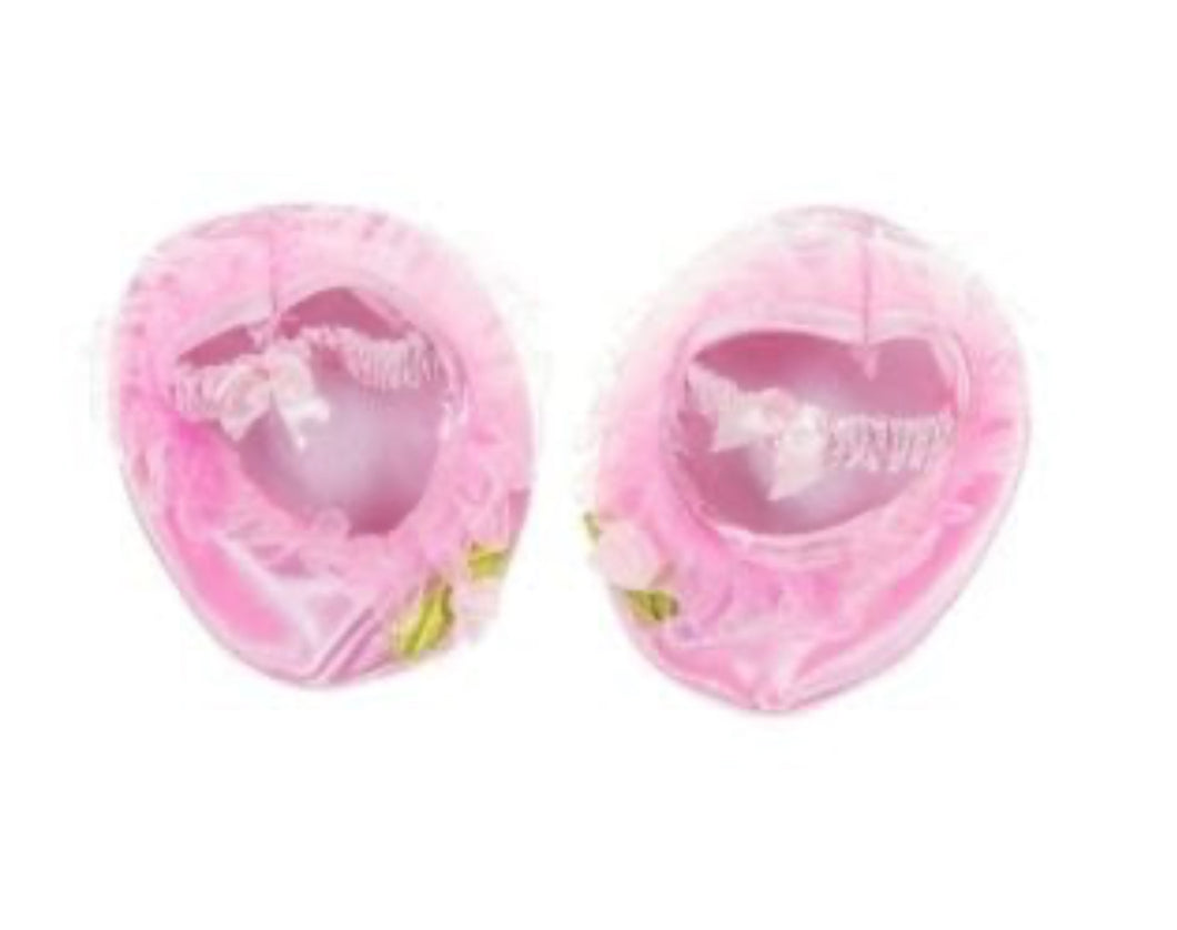 Stuffie Pink Satin Slippers set of 2